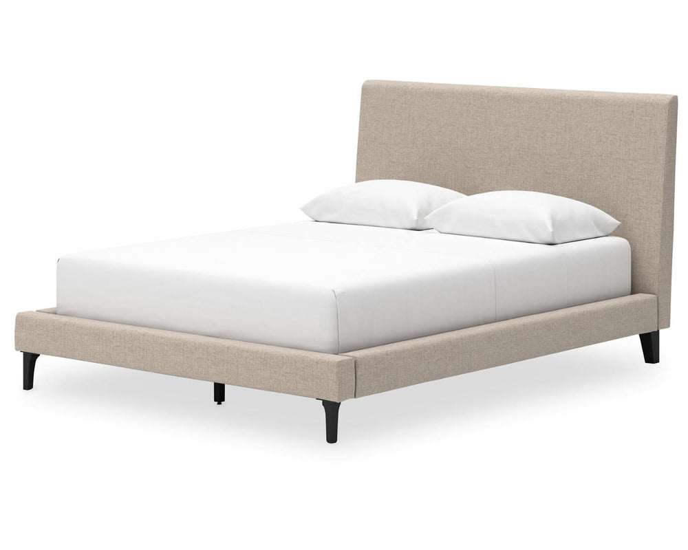 Cama tapizada Cielden Queen, cómoda y dos mesitas de noche