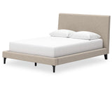 Cama tapizada Cielden Queen, cómoda y dos mesitas de noche