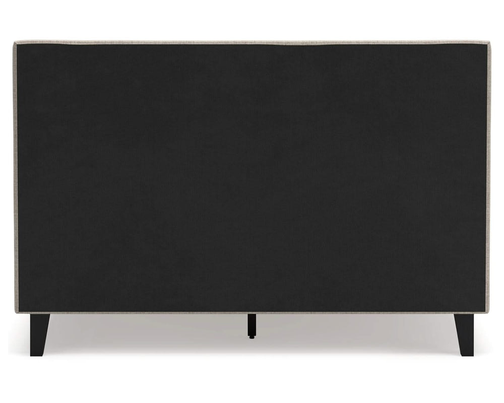 Cama tapizada Cielden Queen, cómoda y dos mesitas de noche