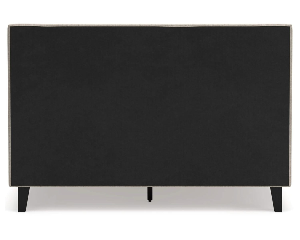 Cama tapizada Cielden Queen, cómoda y dos mesitas de noche