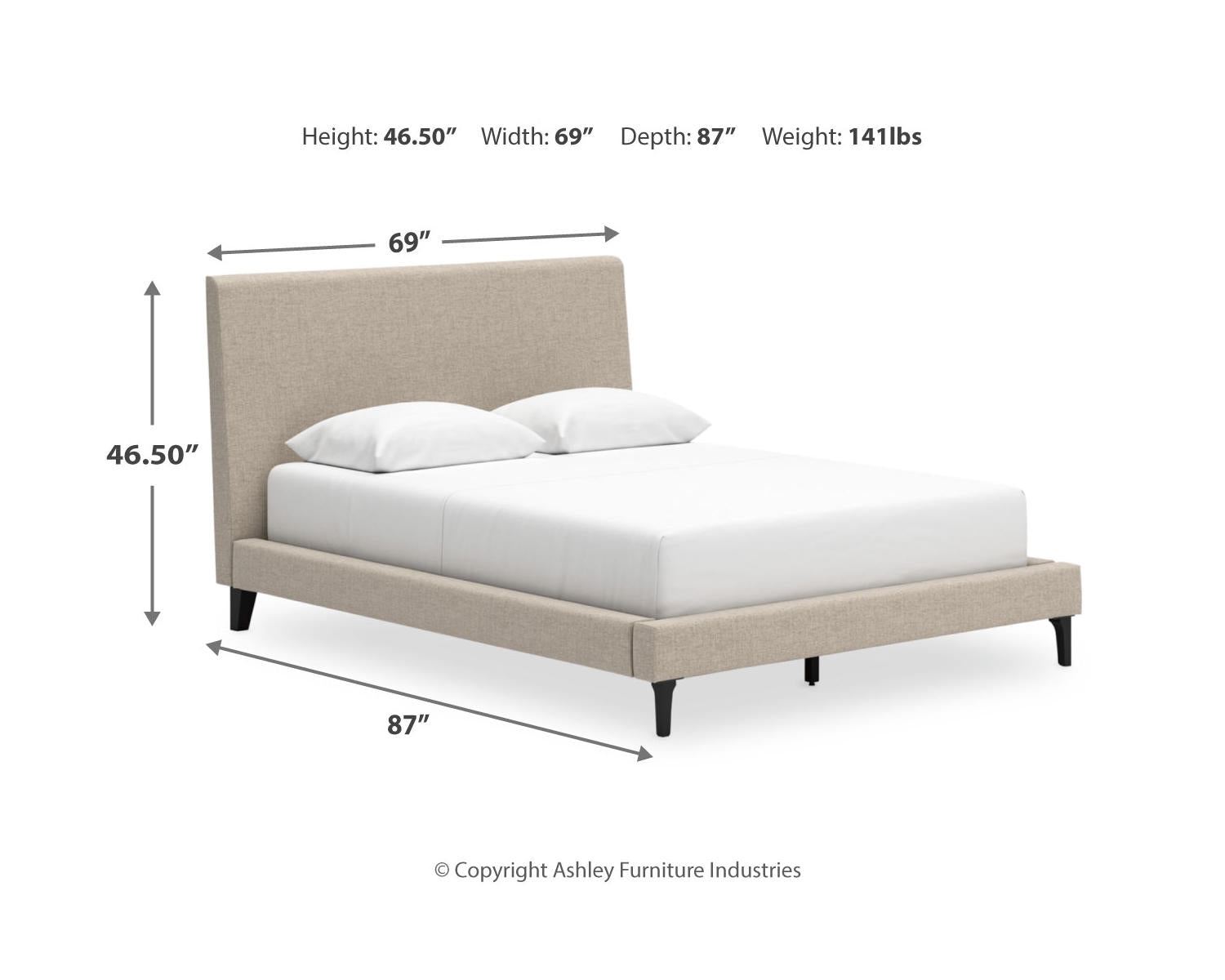 Cielden Queen Upholstered Bed, Dresser and 2 Nightstands