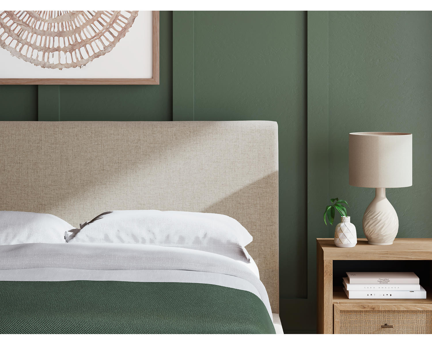 Cielden Queen Upholstered Bed with Roll Slats