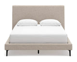 Cama tapizada Cielden Queen, cómoda y dos mesitas de noche
