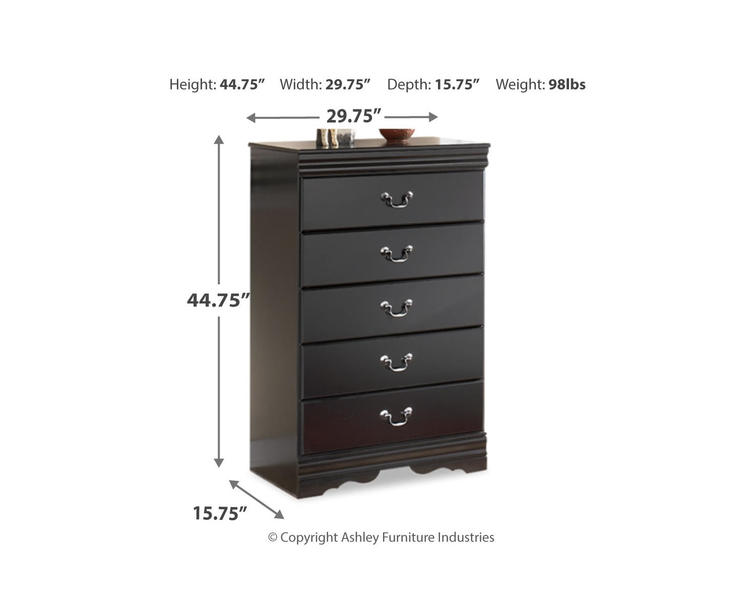 Huey Vineyard Full Sleigh Bed, Chest and 2 Nightstands