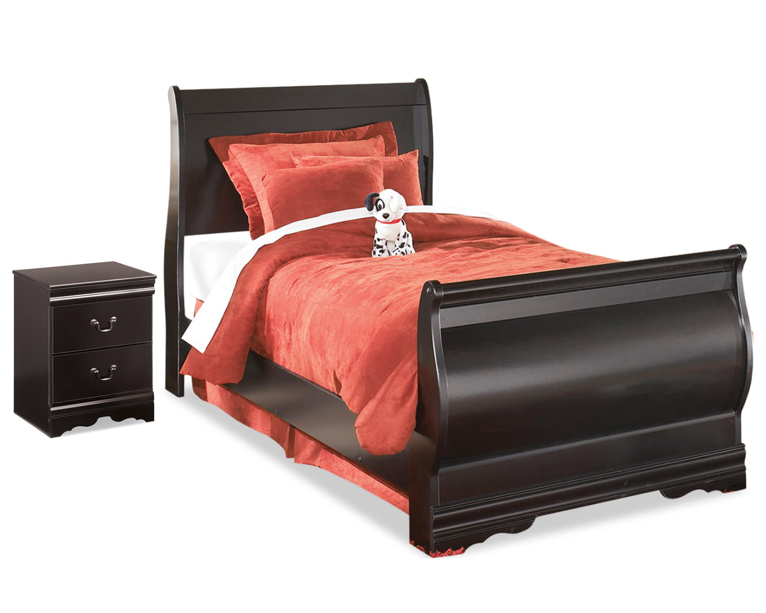 Huey Vineyard Twin Sleigh Bed and Nightstand