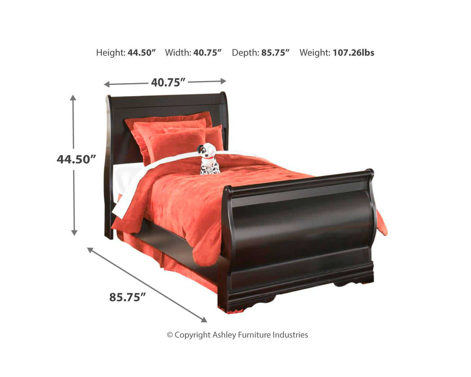 Huey Vineyard Twin Sleigh Bed