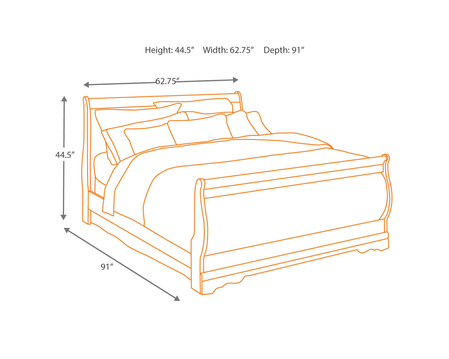 Huey Vineyard Queen Sleigh Bed, Dresser, Chest and Nightstand