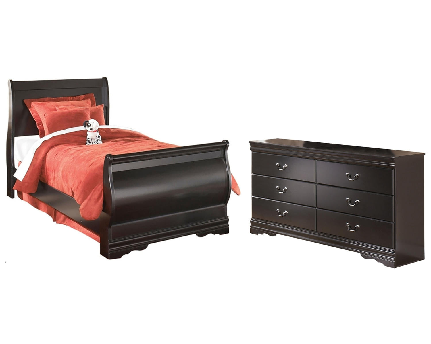 Huey Vineyard Twin Sleight Bed and Dresser