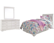 Anarasia Twin Sleigh Headboard, Dresser and Mirror