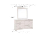 Anarasia Queen Sleigh Bed, Dresser and Mirror