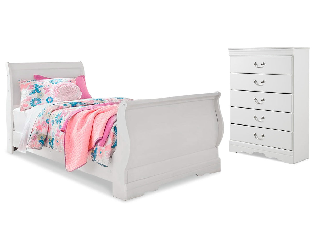 Anarasia Twin Sleigh Bed and Chest