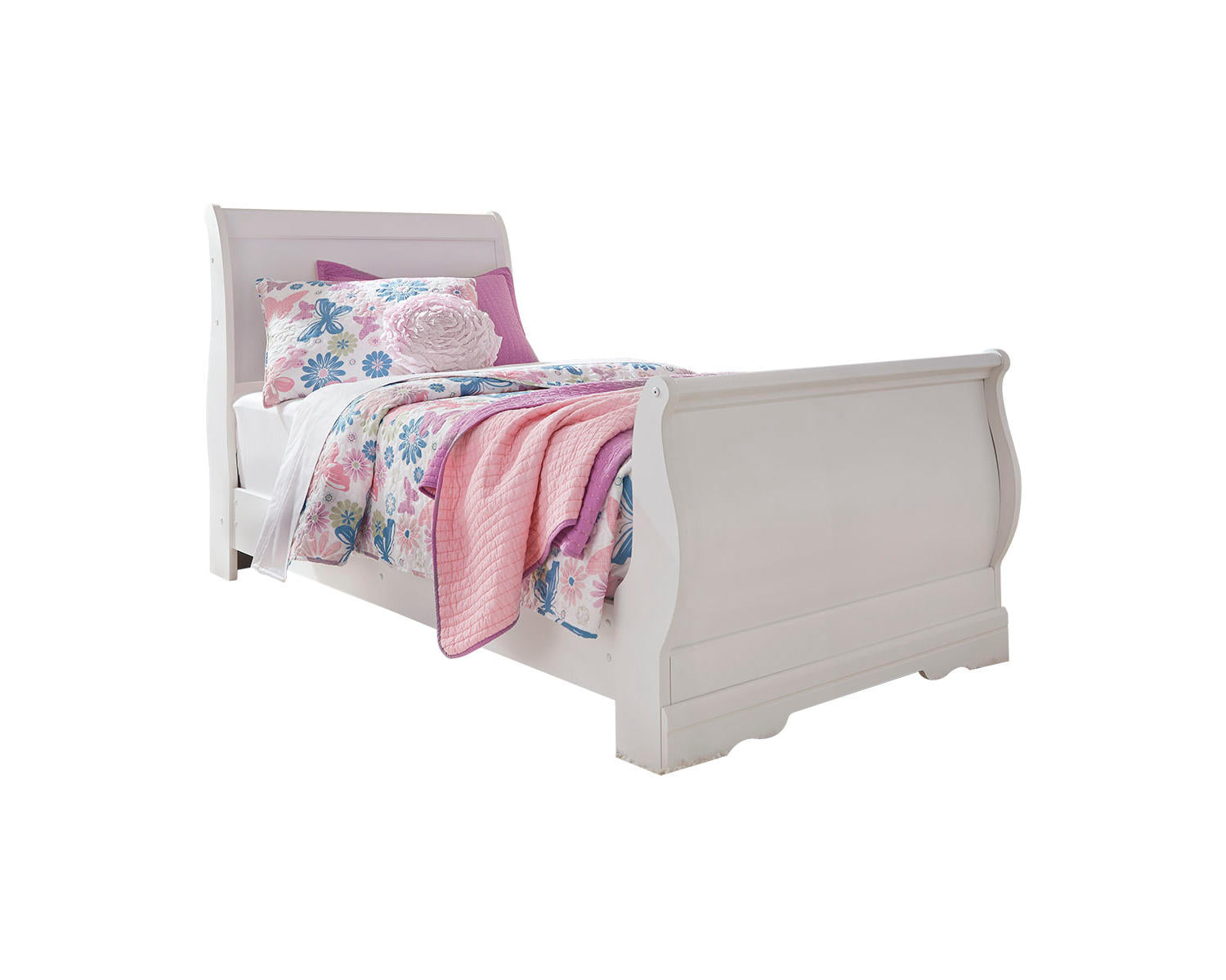 Anarasia Twin Sleigh Bed, Dresser, Mirror and Nightstand