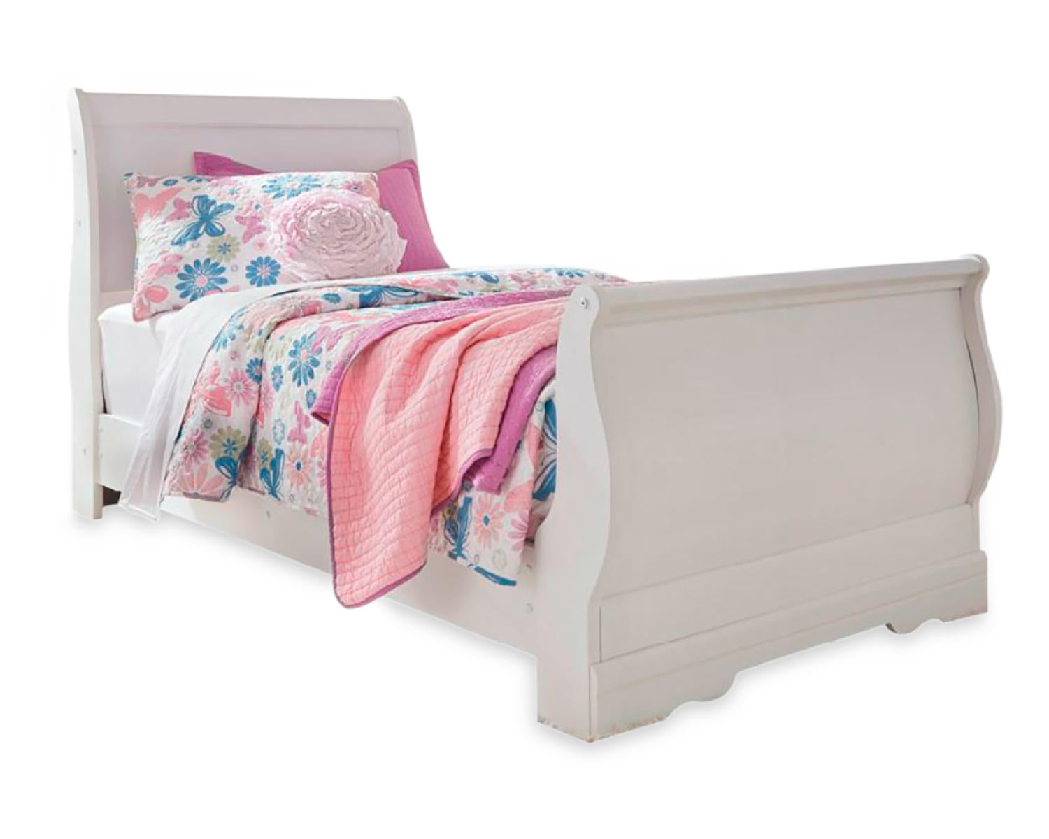 Anarasia Twin Sleigh Bed, Dresser, Mirror and Chest