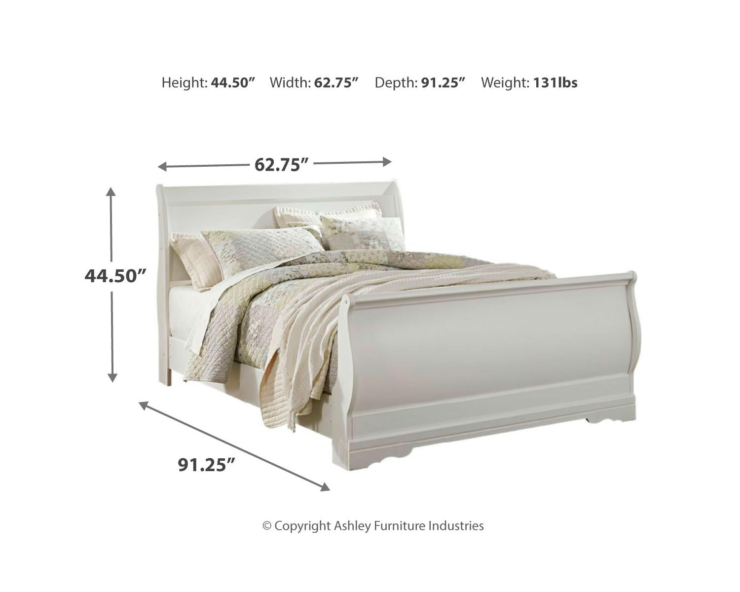 Anarasia Queen Sleigh Bed and Nightstand