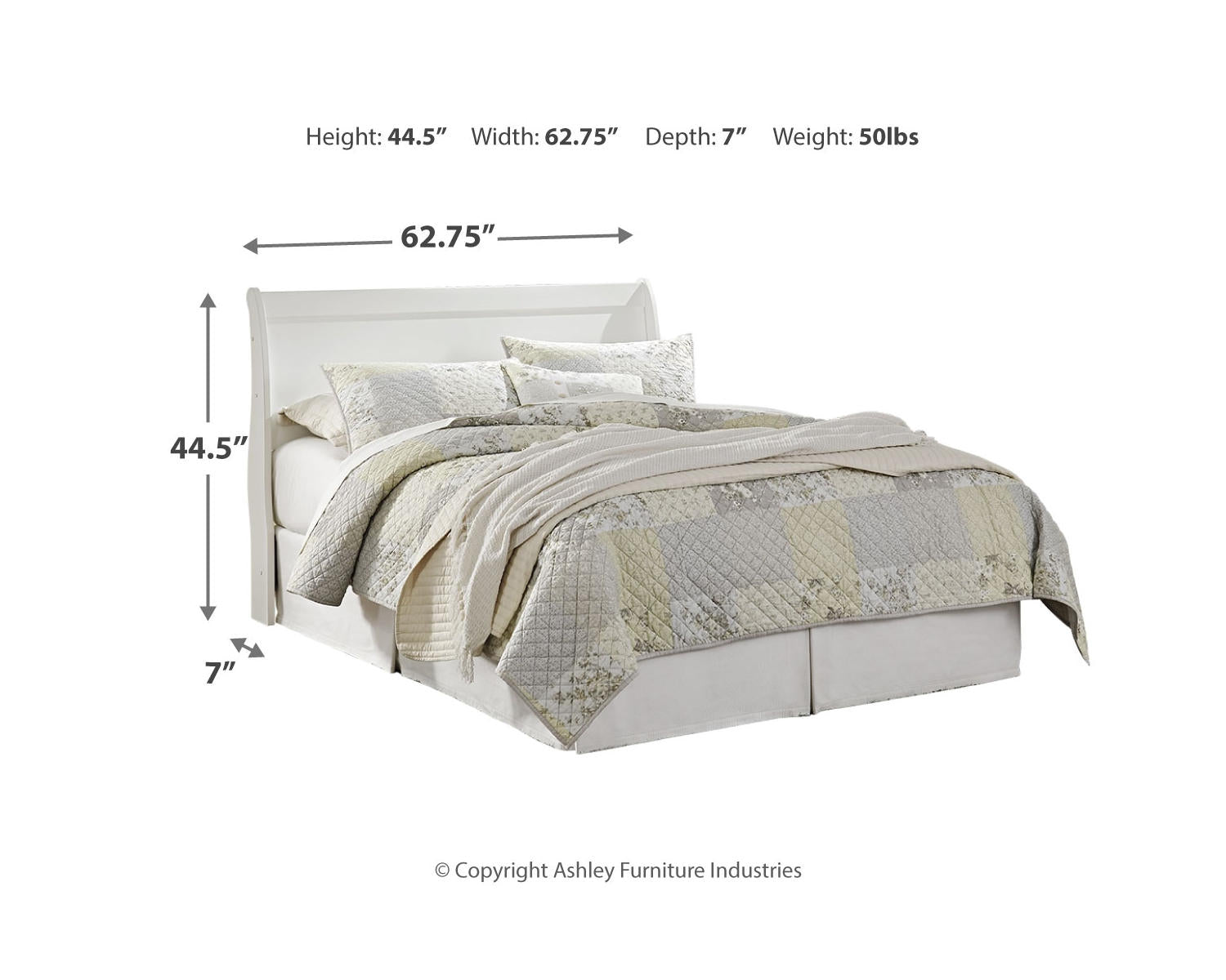 Anarasia Queen Sleigh Headboard, Dresser and Mirror