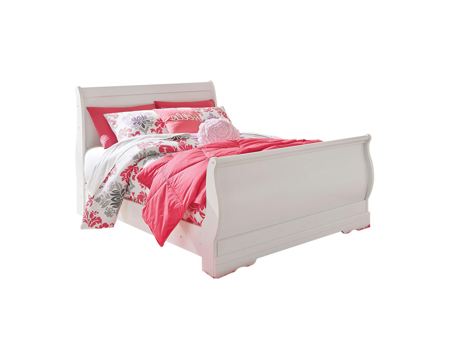 Anarasia Full Sleigh Bed with Dresser, Mirror and Nightstand