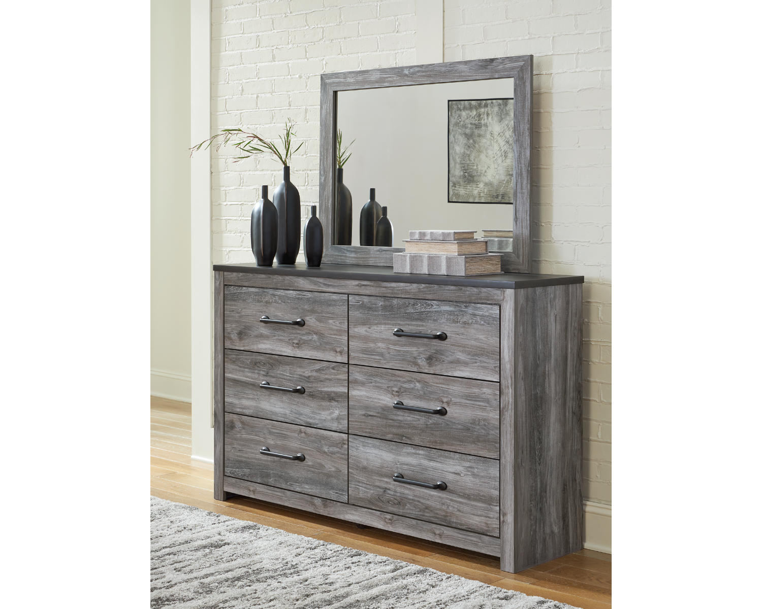 Bronyan King Panel Bed, Dresser, Mirror and Nightstand