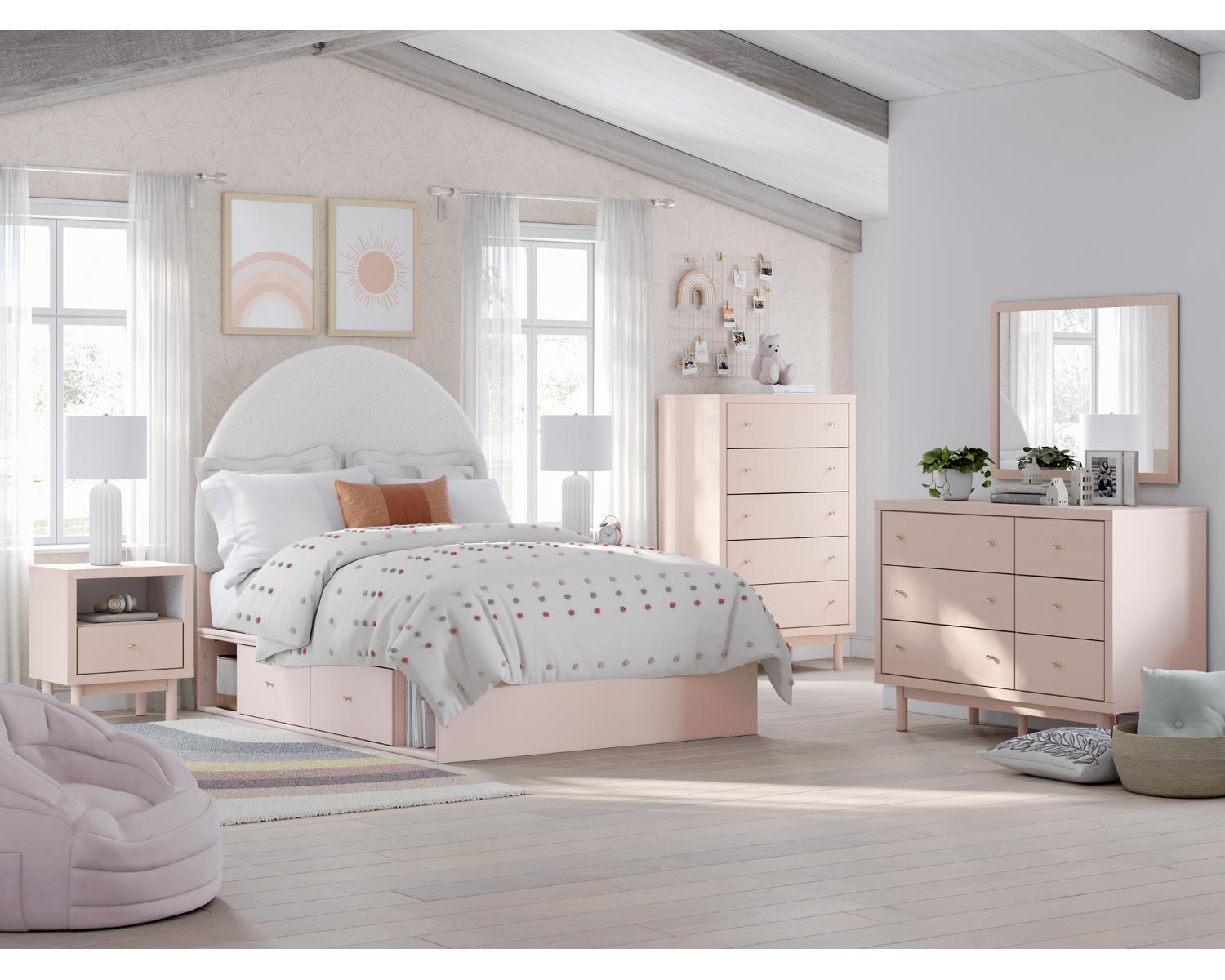 Wistenpine Full Upholstered Panel Bed with Storage