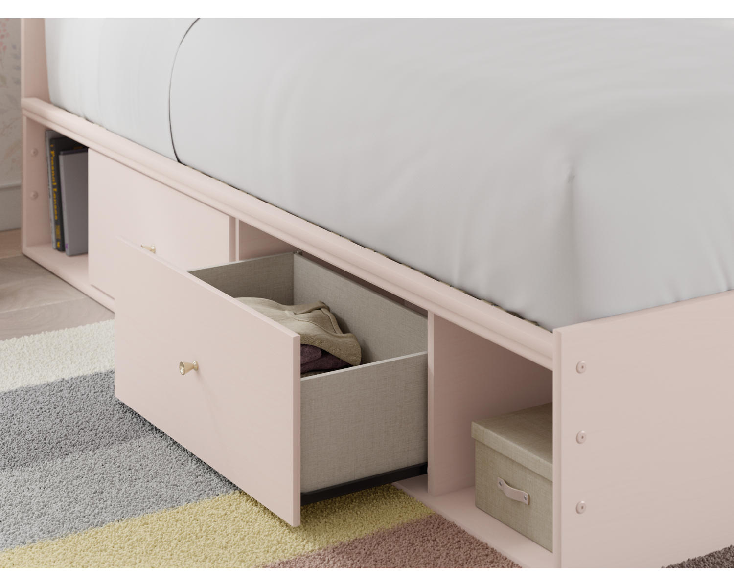 Wistenpine Twin Upholstered Panel Bed with Storage