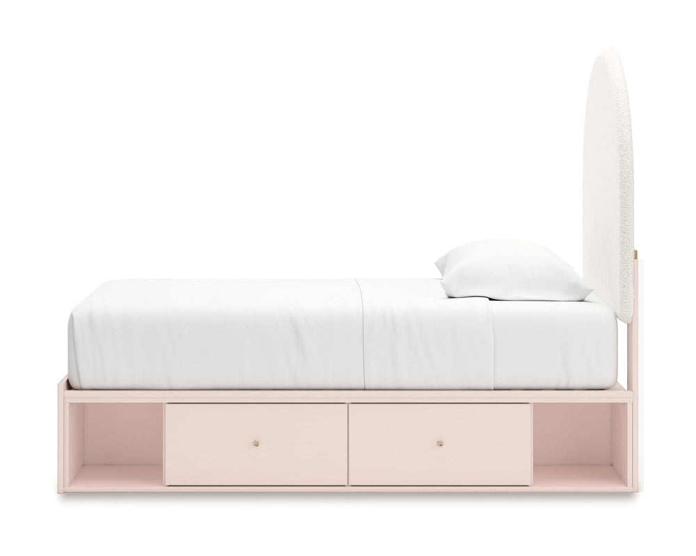 Wistenpine Twin Upholstered Panel Bed with Storage