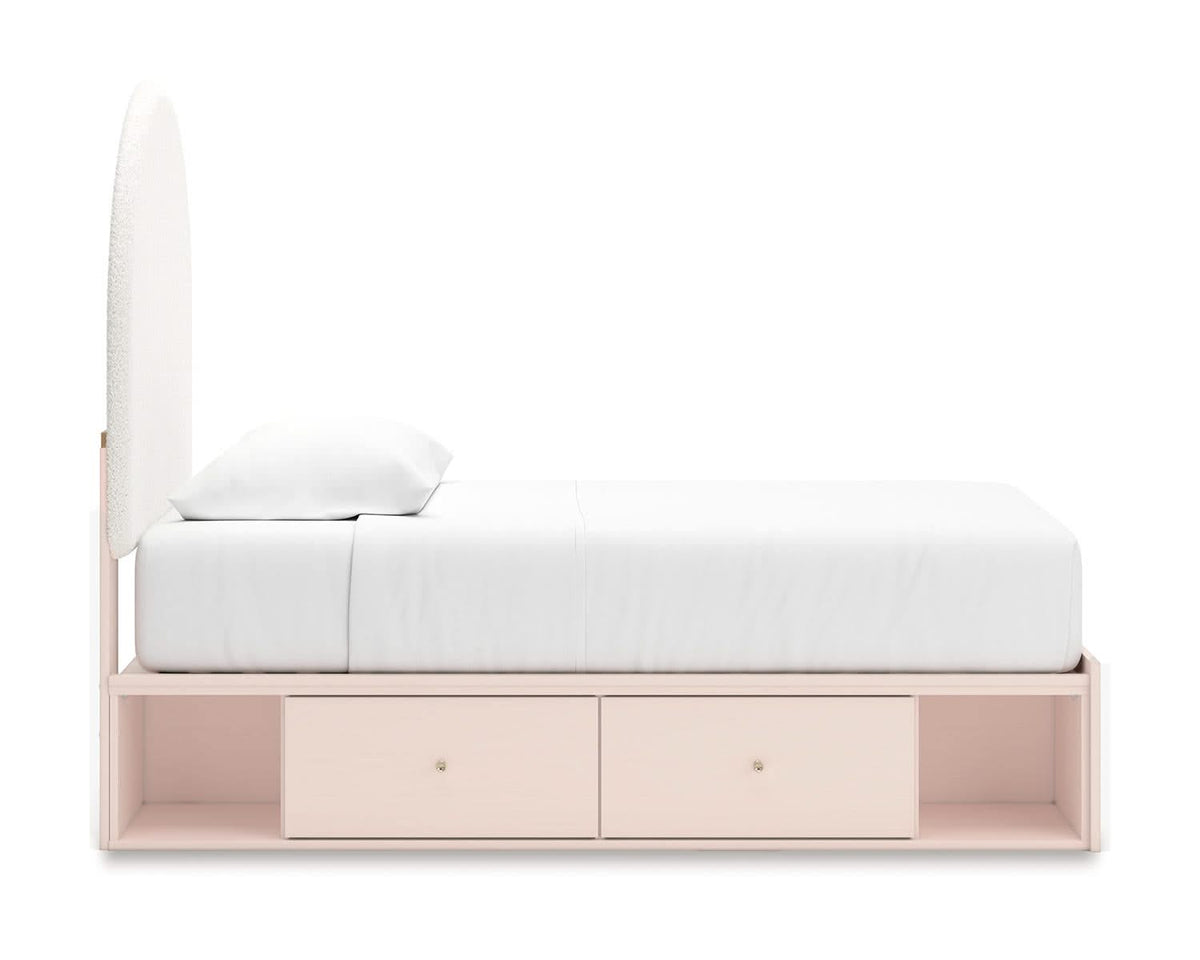 Wistenpine Twin Upholstered Panel Bed with Storage