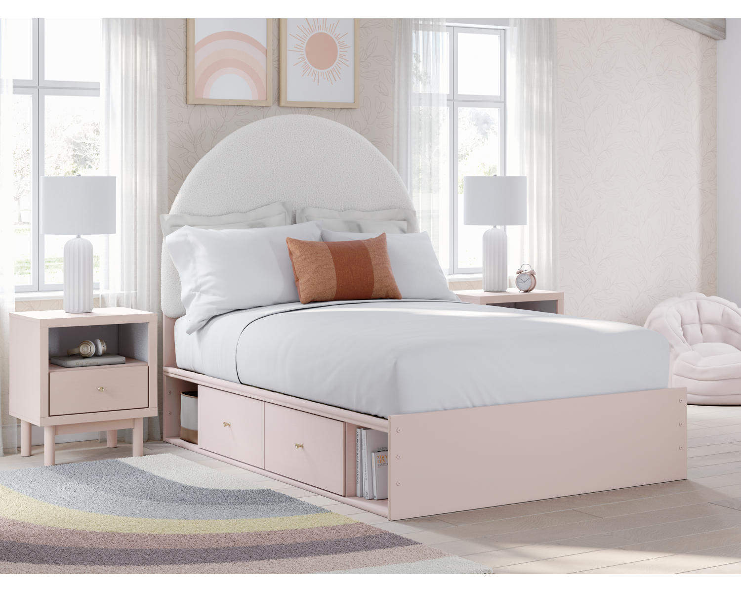 Wistenpine Full Upholstered Panel Bed with Storage