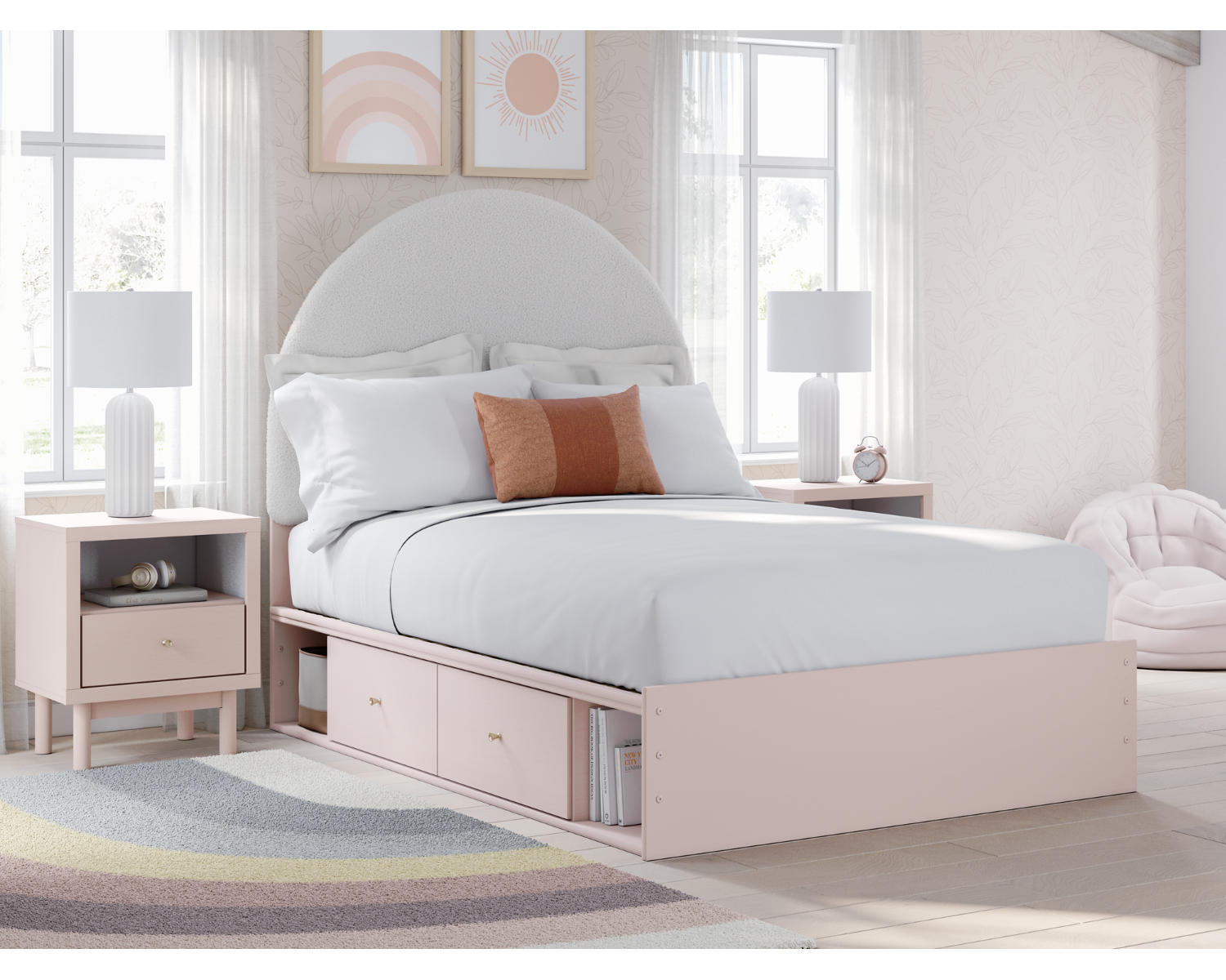 Wistenpine Full Upholstered Panel Bed with Storage