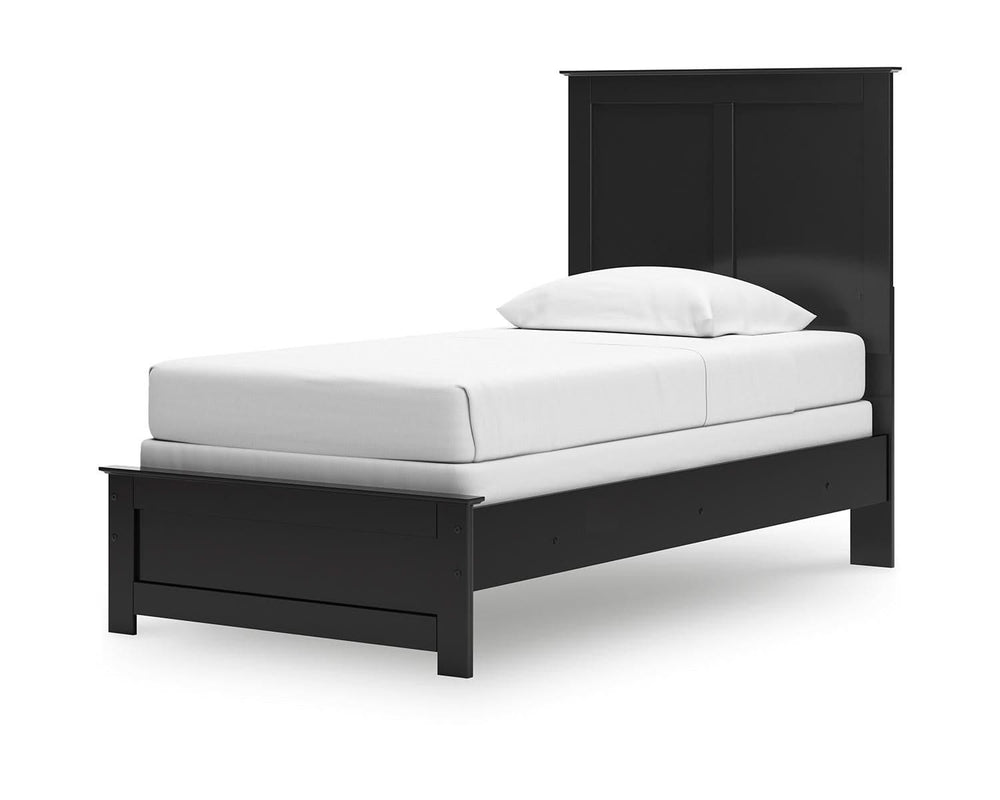 Cama doble con paneles, cómoda y espejo Maribel