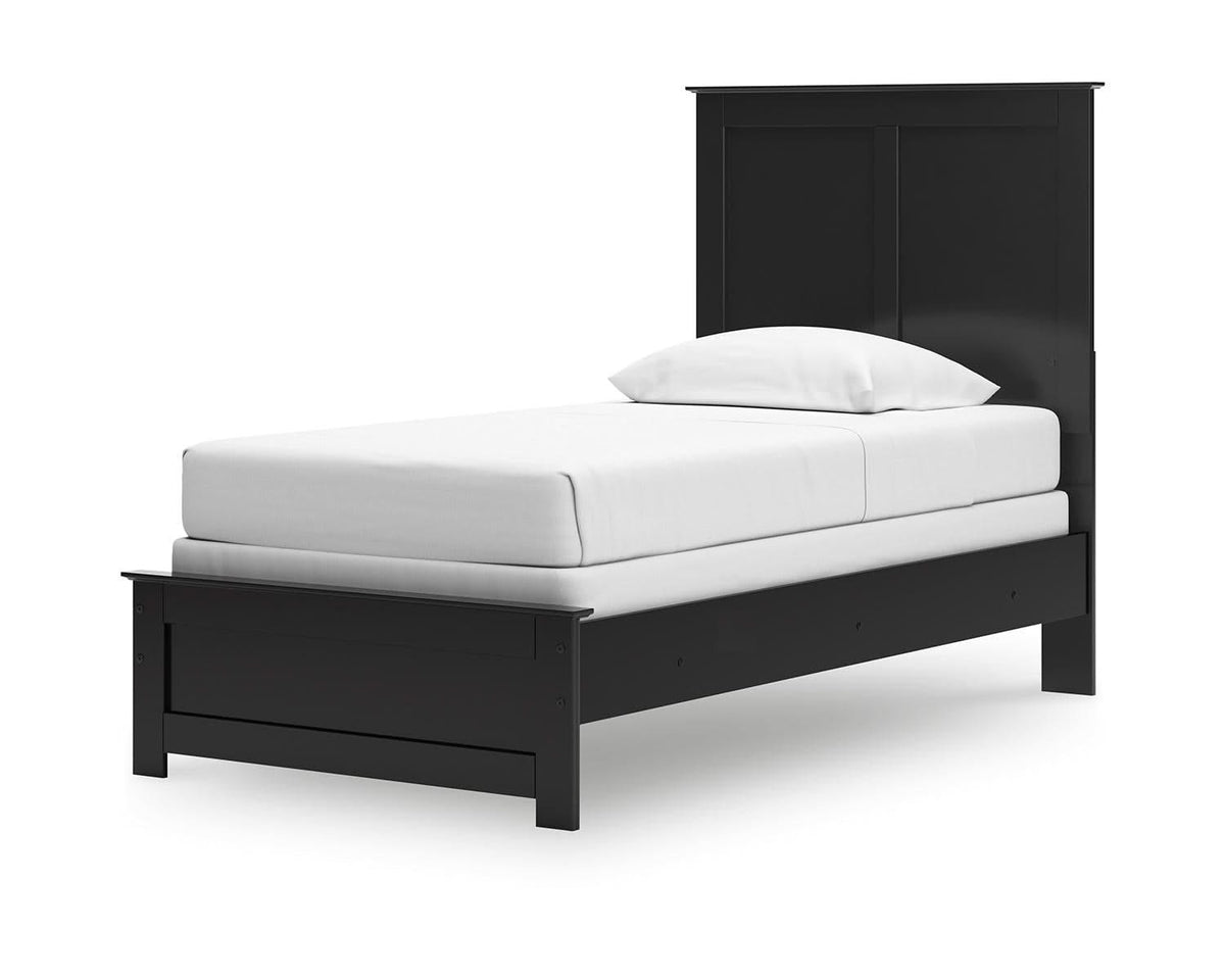 Cama doble con paneles, cómoda y espejo Maribel