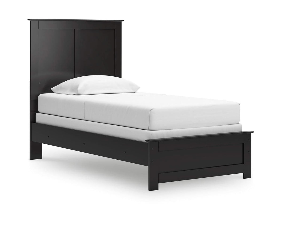 Cama doble con paneles, cómoda y espejo Maribel