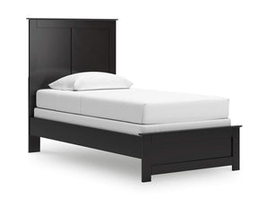 Cama doble con paneles, cómoda y espejo Maribel