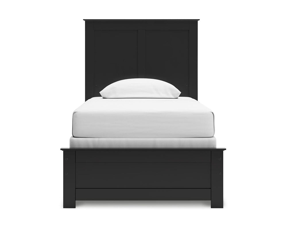 Cama doble con paneles, cómoda y espejo Maribel