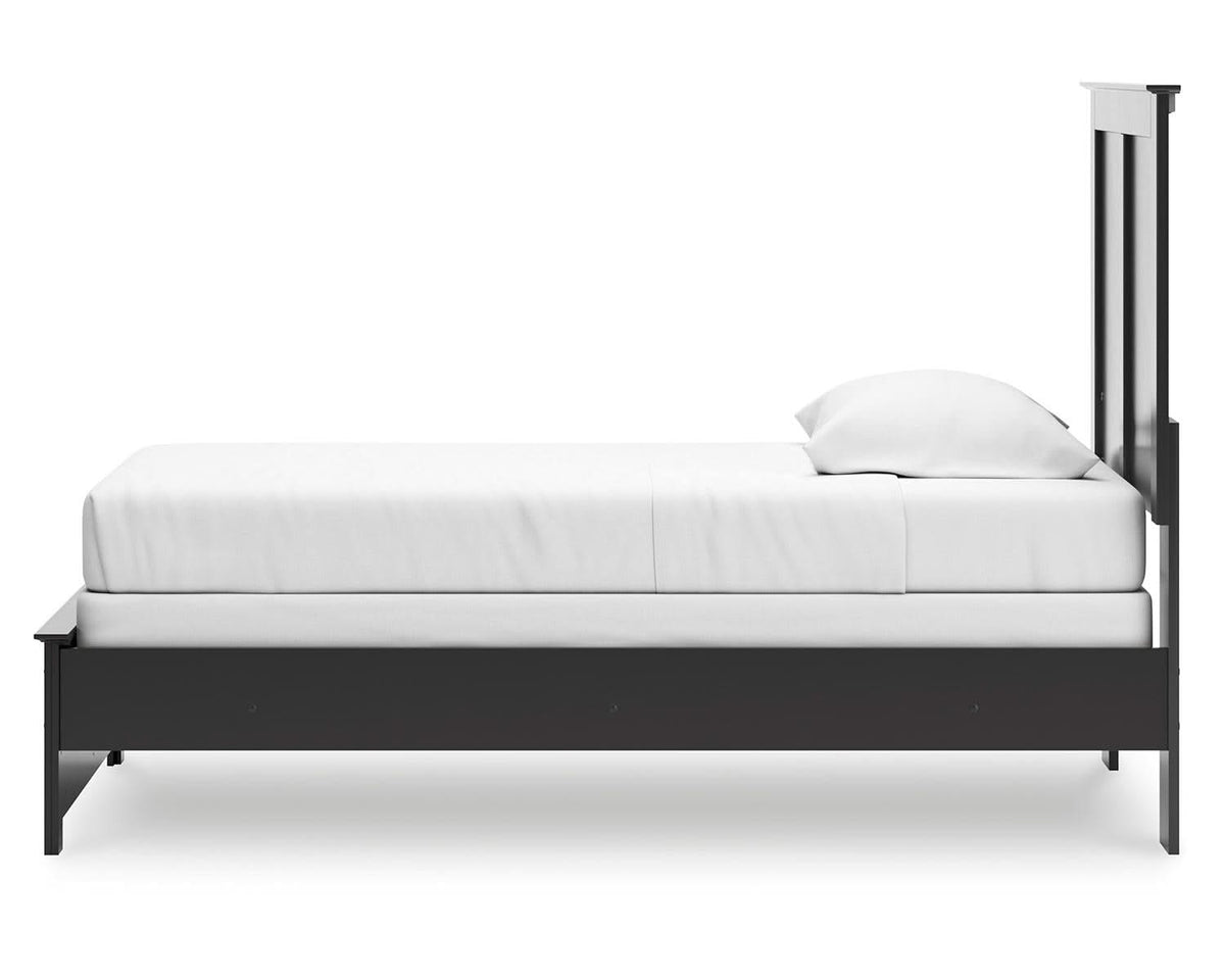 Cama doble con paneles, cómoda y espejo Maribel