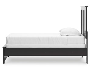 Cama doble con paneles, cómoda y espejo Maribel