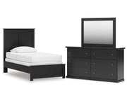 Maribel Twin Panel Bed, Dresser and Mirror