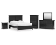 Maribel Queen Panel Bed, Dresser, Mirror, Chest and Nightstand