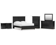 Maribel Queen Panel Bed, Dresser, Mirror, Chest and 2 Nightstands