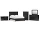 Maribel Queen Panel Bed, Dresser, Mirror, Chest and 2 Nightstands