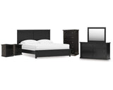 Maribel King Panel Bed, Dresser, Mirror, Chest, and 2 Nightstands