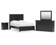 Maribel Full Panel Bed, Dresser, Mirror and Nightstand