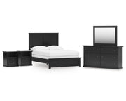 Maribel Full Panel Bed with Dresser, Mirror and 2 Nightstands