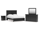 Maribel Queen Panel Bed with Dresser, Mirror and Nightstand