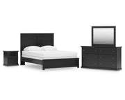 Maribel Queen Panel Bed with Dresser, Mirror and Nightstand