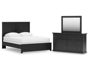 Maribel Queen Panel Bed with Dresser and Mirror