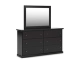 Maribel Queen Panel Bed with Dresser, Mirror and Nightstand