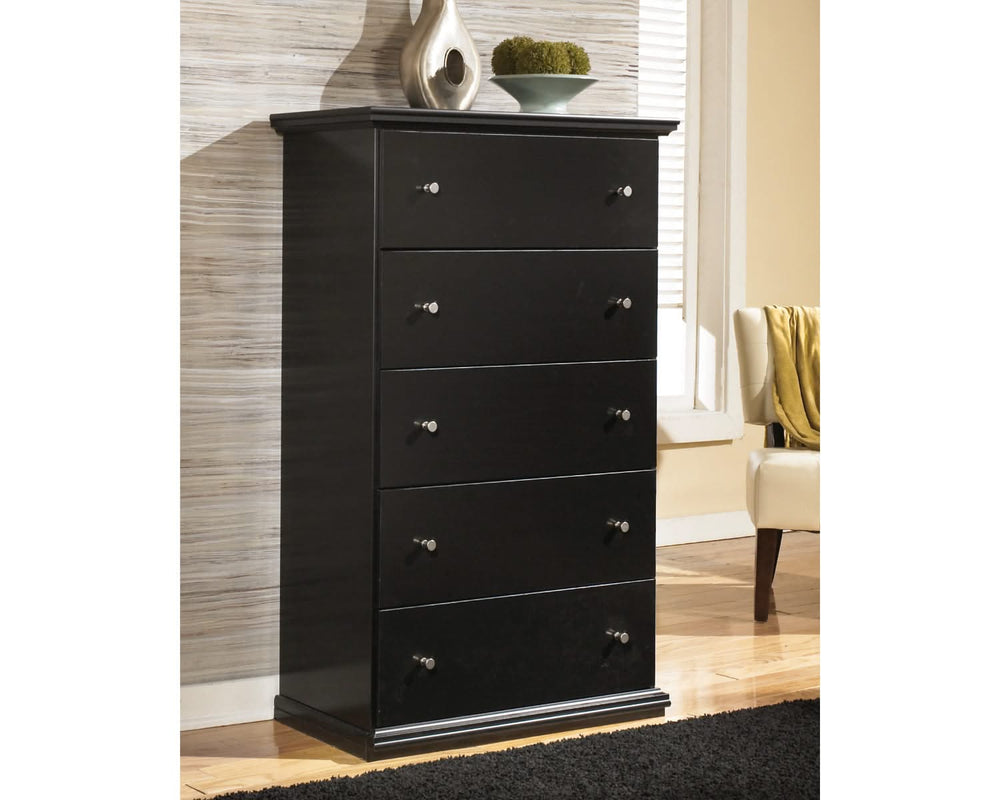 Maribel King Panel Bed, Dresser, Mirror, Chest, and 2 Nightstands