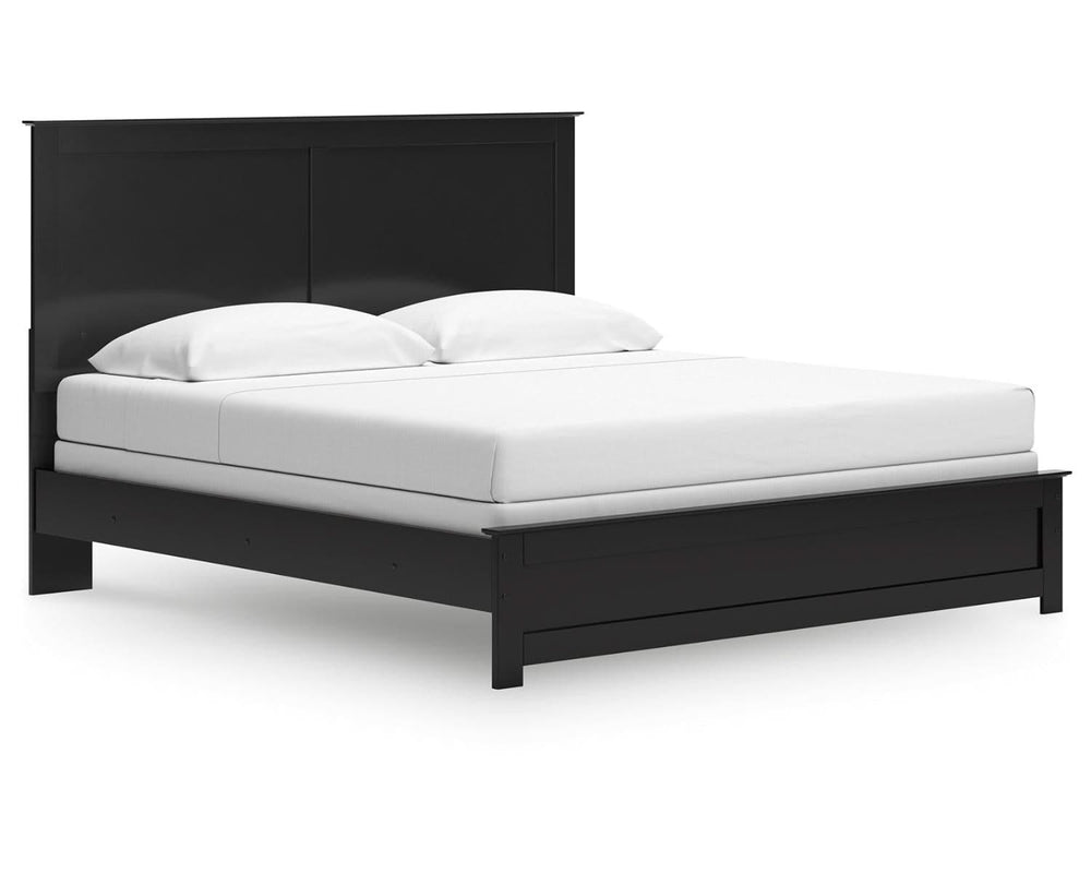 Cama Maribel King con paneles, cómoda y espejo