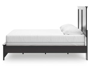 Cama Maribel King con paneles, cómoda y espejo