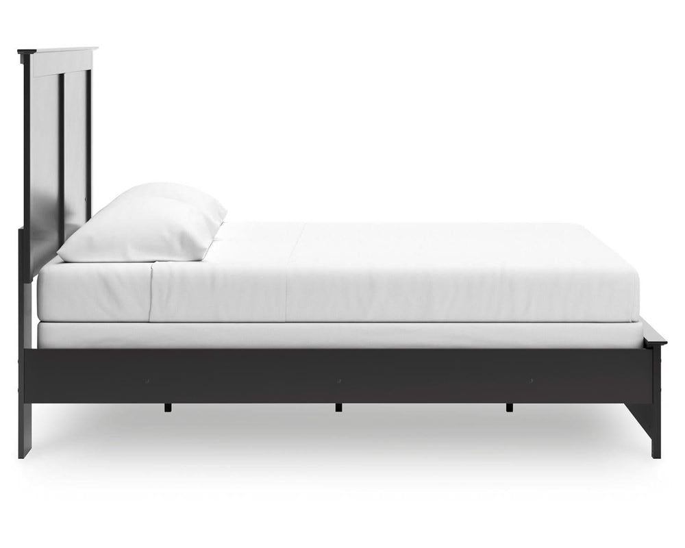 Cama Maribel King con paneles, cómoda y espejo