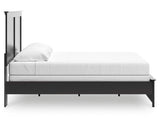 Cama Maribel King con paneles, cómoda y espejo